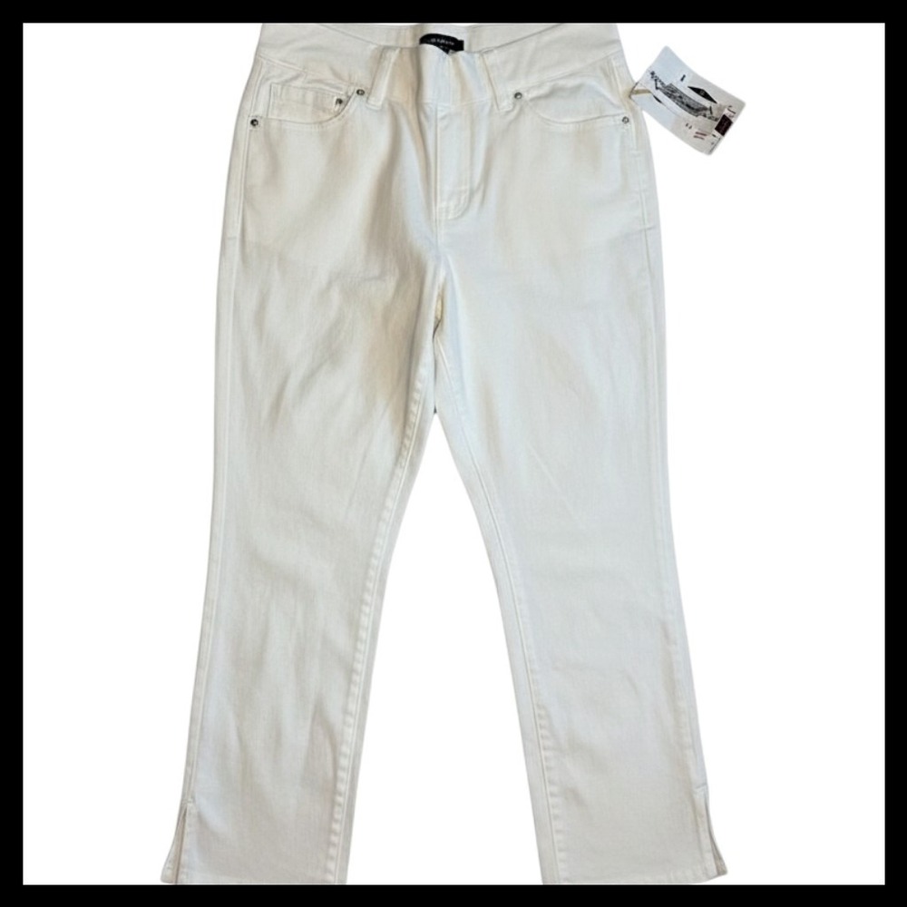 NWT Women with Control Prime Stretch Denim White Pull On Enhancing Pants 5X